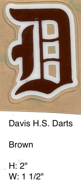 Davis Darts HS 2012 (UT) Brown D outlined in white